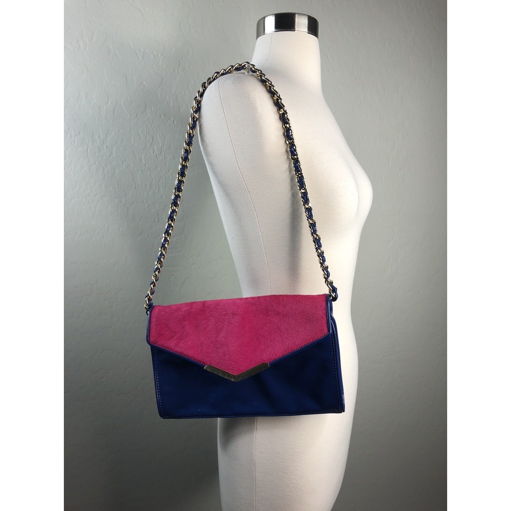 Gianni Bini Clutch Shoulder Envelope Bag Blue Pink‎